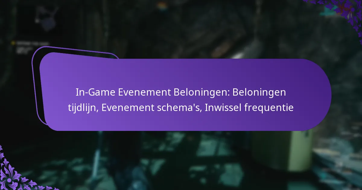 In-Game Evenement Beloningen: Beloningen tijdlijn, Evenement schema’s, Inwissel frequentie
