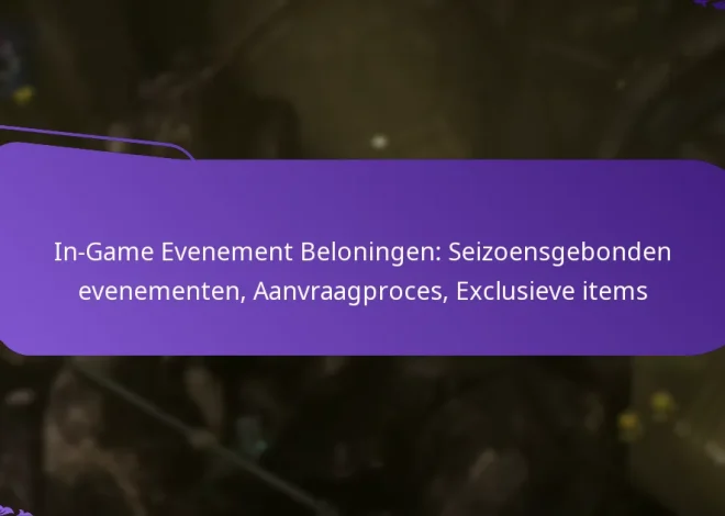 In-Game Evenement Beloningen: Seizoensgebonden evenementen, Aanvraagproces, Exclusieve items