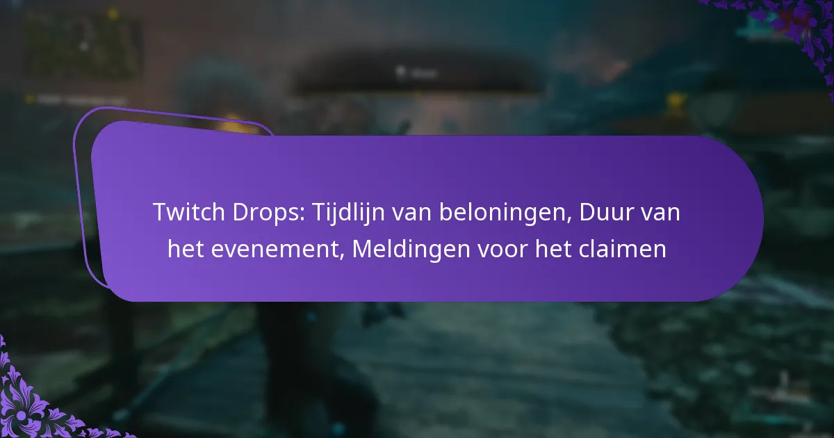Twitch Drops: Tijdlijn van beloningen, Duur van het evenement, Meldingen voor het claimen